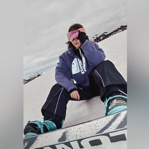 FREE PEOPLE FP MOVEMENT GRAPHITE COMBO HIT THE SLOPES FLEECE NWT